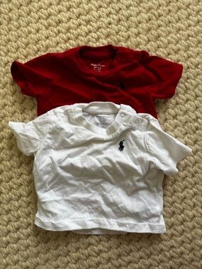 Ralph Lauren baby Short Sleeve Tee Set in Red and White